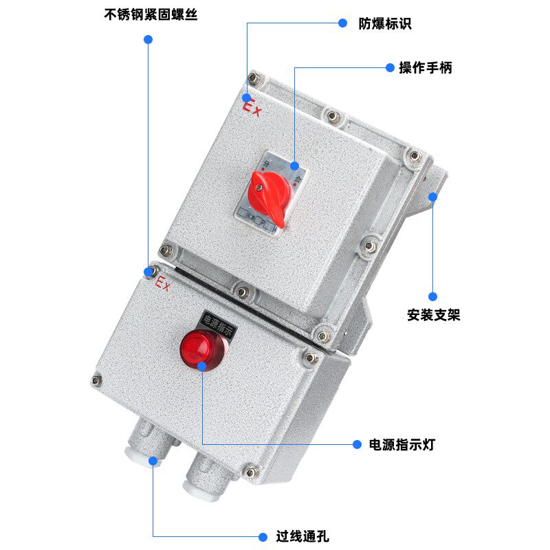 BDZ防爆断路器 2P/3P/4P20A32A63A漏电防爆开关控制箱 定制非标箱