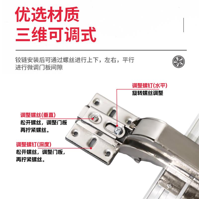 巴士平移门铰链衣橱柜阻尼缓冲平开门合页转角柜外开五金配件