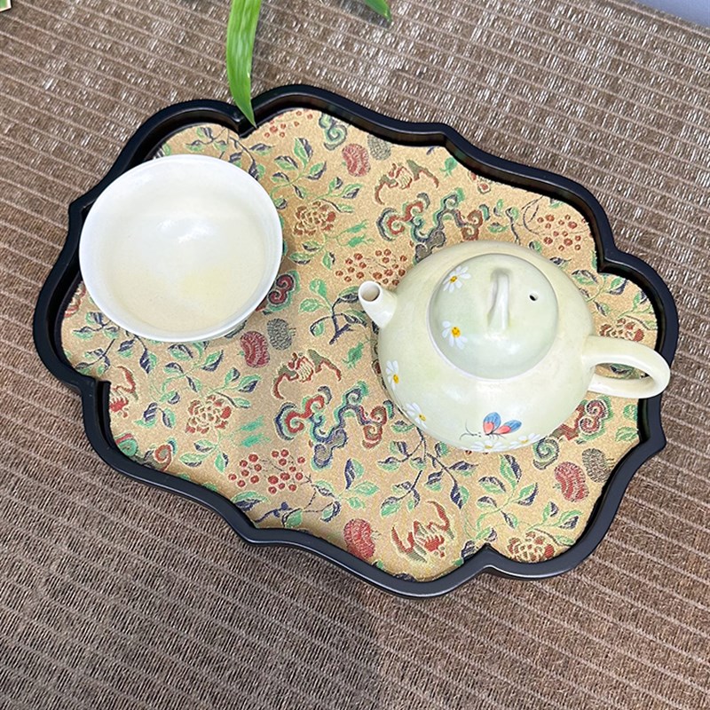 中国竹壶茶垫茶托盘创意复古干泡沫托盘茶壶托盘茶具收纳托盘茶桌