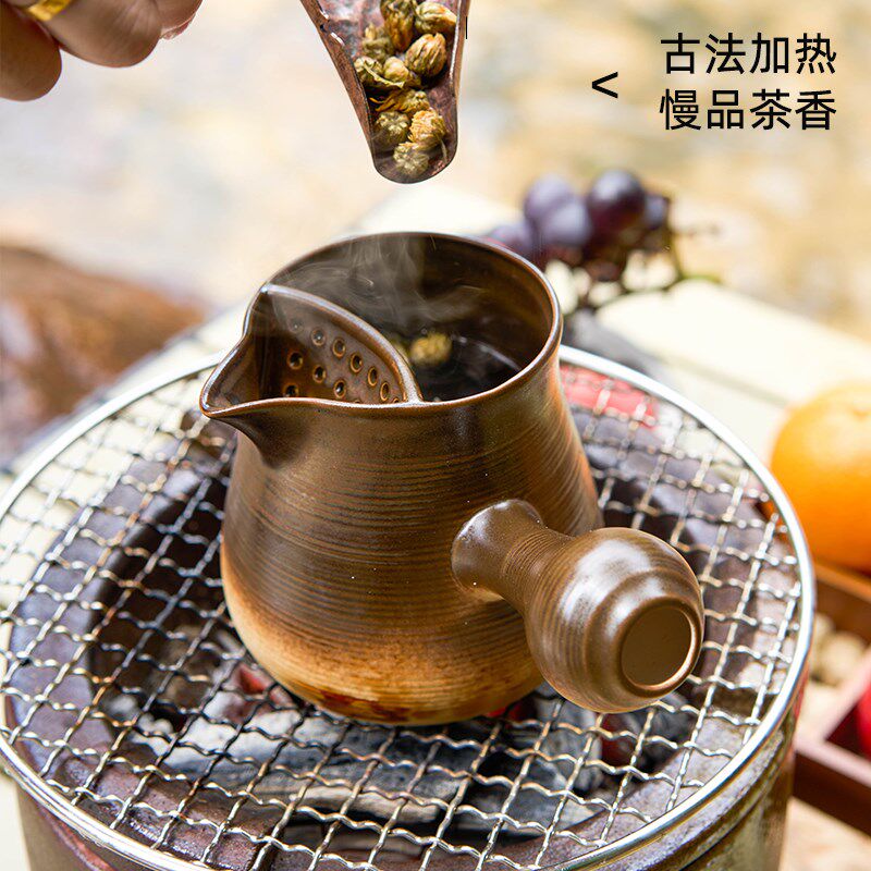 围炉煮茶器中式复古陶炉实用室内炭炉炭火茶桌烤炉户外套装打边炉
