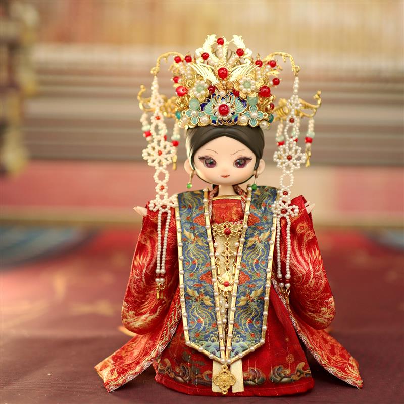 新年拜年服皇后娘娘套装婚服bjd娃衣diy材料包6分4分小布ob24ob11