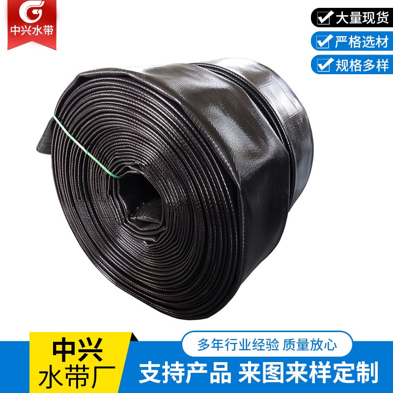 大口径聚氨酯软管高压水带消防矿用龙吸水应急排水管双面耐磨防爆