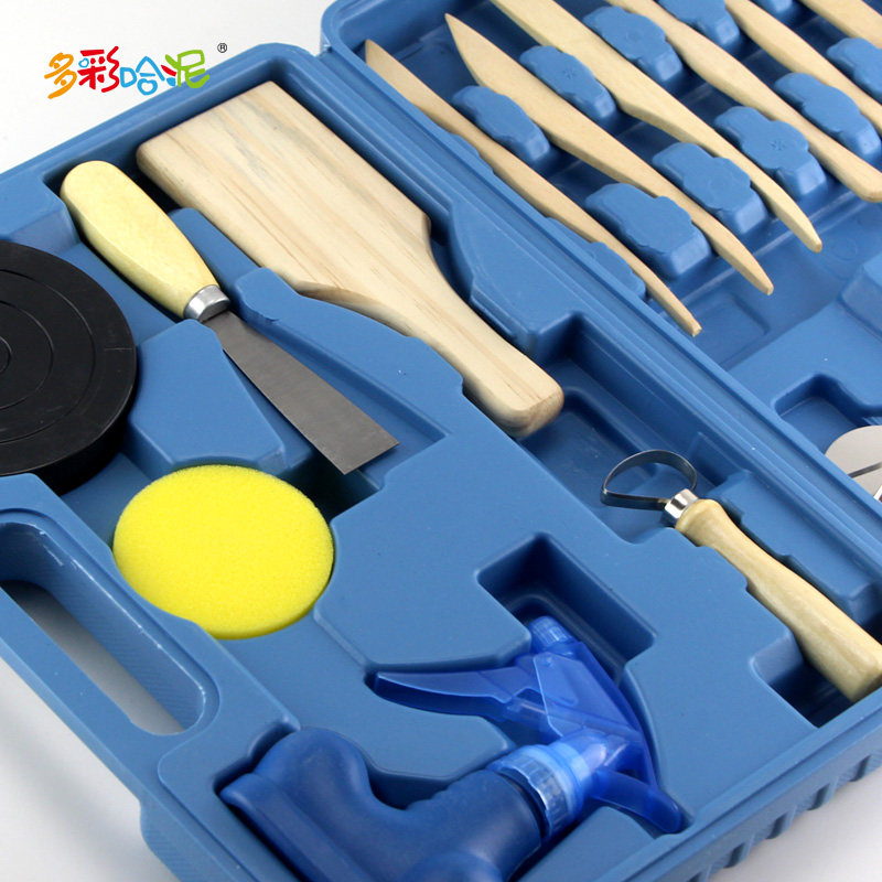 陶艺教学工具18件套陶艺泥塑雕塑陶泥工具拉坯泥塑刀转盘刮刀精装