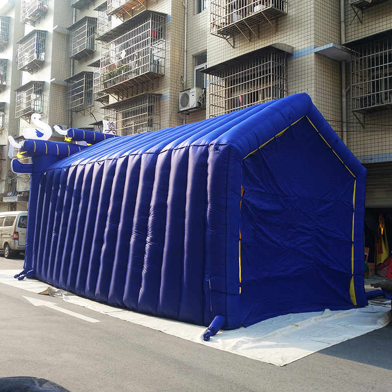 白事拱门丧事充气双层灵棚殡葬灵堂气模蓝牌坊彩虹门新款丧葬用品