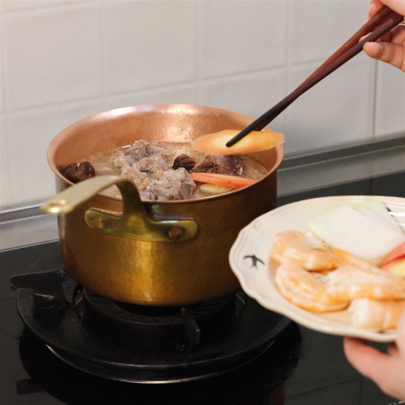 手工紫铜侧把炖煮锅家用炒菜锅平底锅牛排锅复古汤锅焖饭锅煮面锅