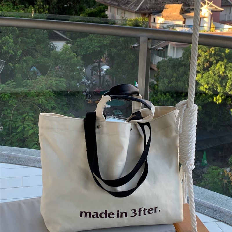 made in 3fter.自制旅游大行李托特包 出差大容量帆布手提单肩包