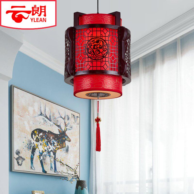 中式仿古羊皮灯笼复古乔迁大红灯具阳台饭店火锅店喜庆装饰小吊灯