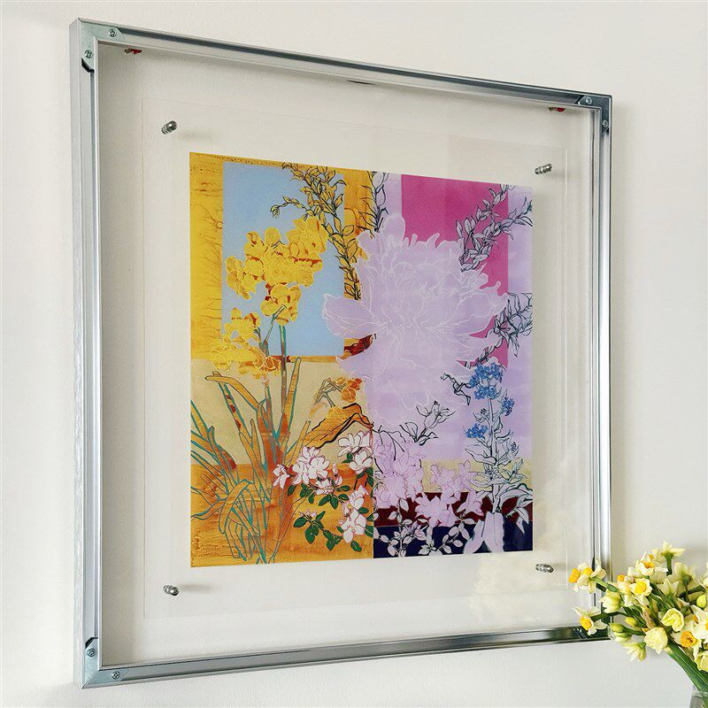花漾》塞纳包豪斯客厅装饰画沙发背景墙艺术挂画抽象花卉玄关壁画
