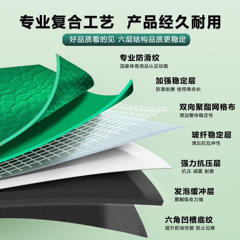 乒乓球场运动地胶垫羽毛球篮球场室内健身房防滑舞蹈pvc橡胶地垫