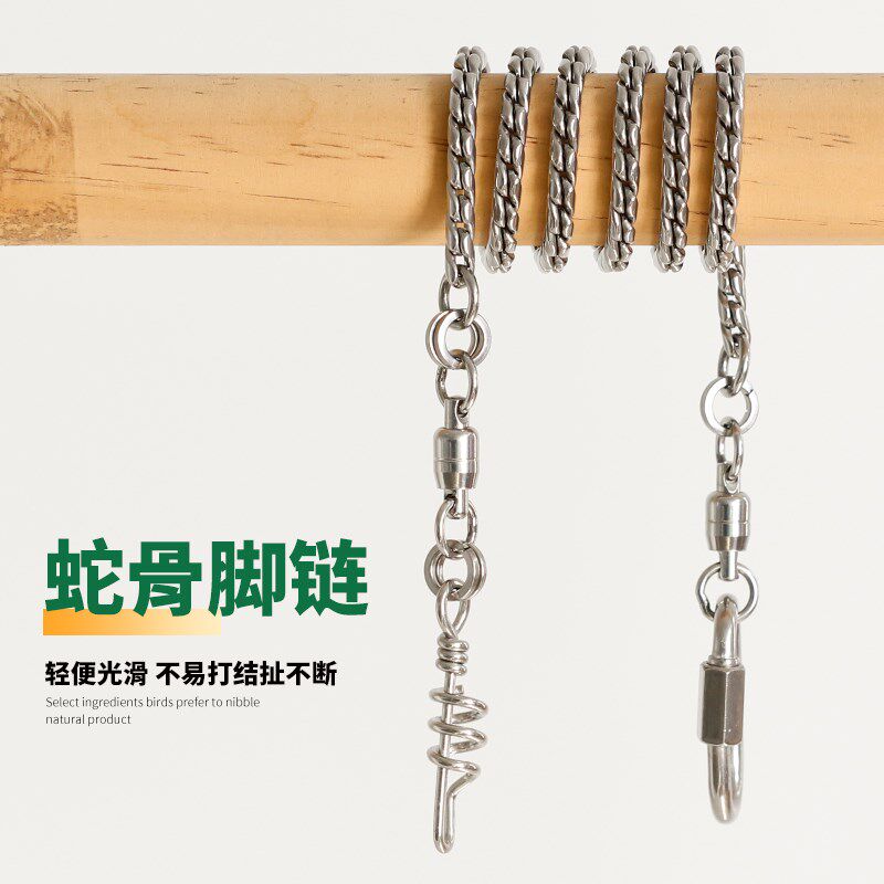 中大型灰机鹦鹉专用不锈钢脚链脚环不伤脚活扣超轻可拆卸免费刻字