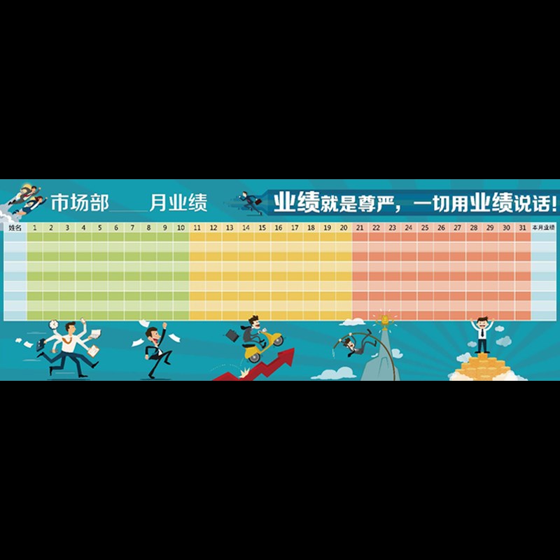 业绩榜定制印刷可擦写磁性软白板公司企业精英宣传栏墙贴文化墙纸