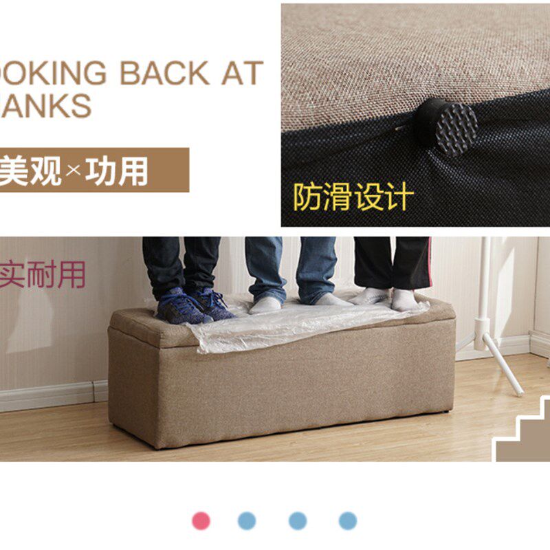 定制服装店小沙发商城换鞋凳储物凳收纳布艺坐凳美容院休闲三人凳