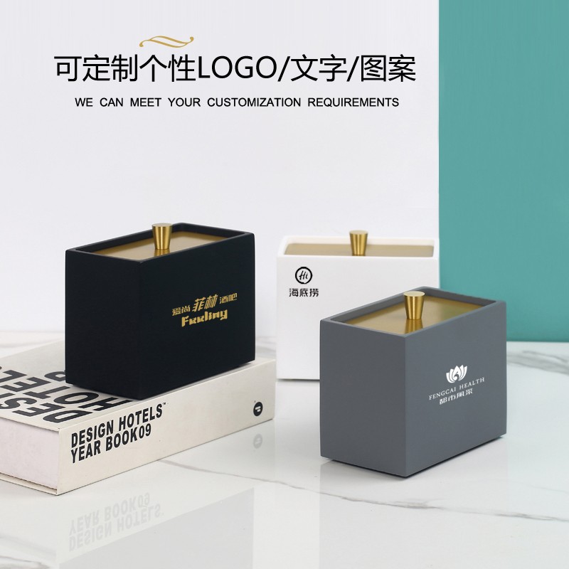 北欧棉签盒轻奢高档家用棉花棒收纳盒个性创意棉棒罐时尚牙签筒桶
