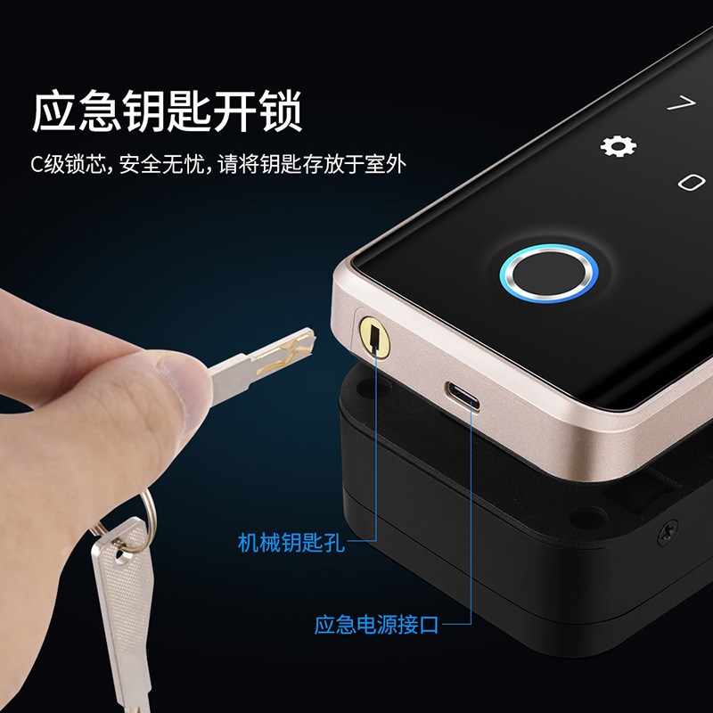3D人脸识别玻璃门指纹锁密码刷卡锁单双开远程遥控有框玻璃门锁