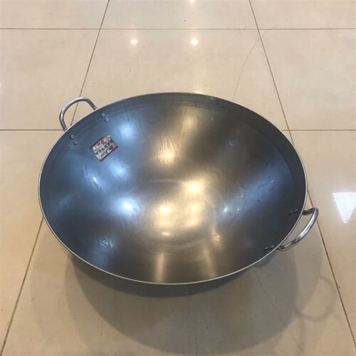 凹面电磁炉专用炒锅双耳锅45cm电磁锅50cm铁锅不锈钢电磁锅
