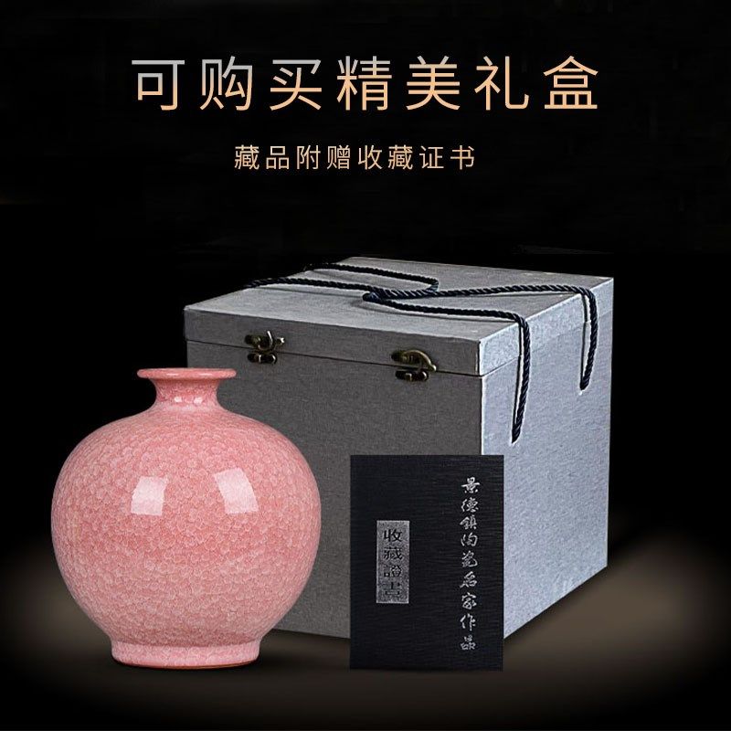 景德镇陶瓷器冰裂纹花瓶摆件客厅插花新中式家居装饰品乔迁开业礼