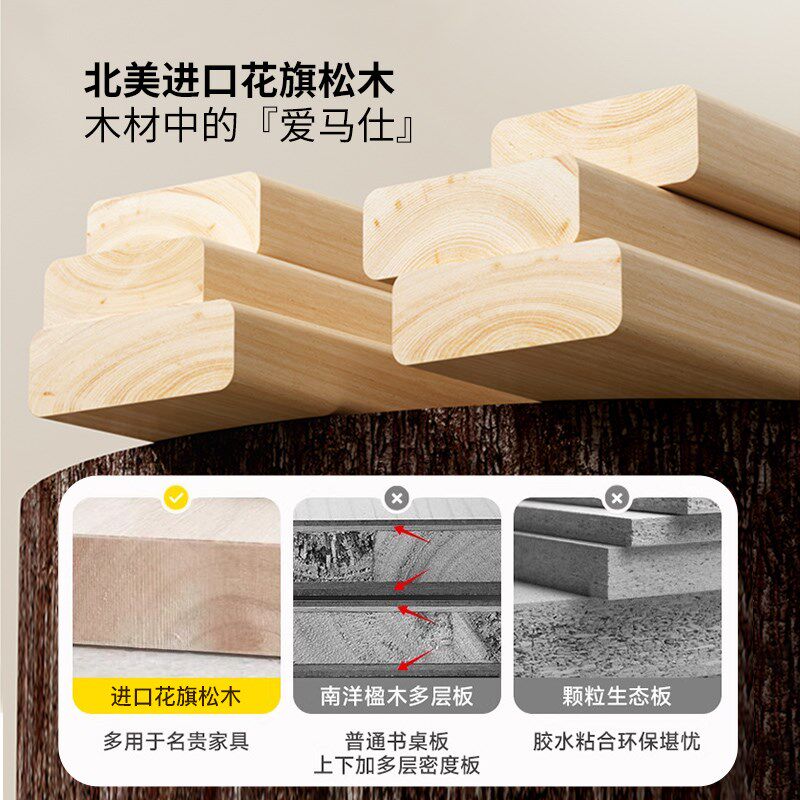 实木可升降儿童学习写字专用书桌子小学生家用大白桌作业桌椅套装