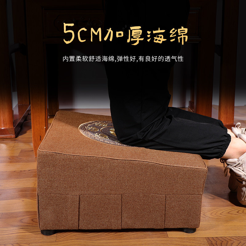 莲花拜垫拜佛垫家用跪拜实木神禅修佛堂跪凳蒲团打坐垫椅拜凳垫子