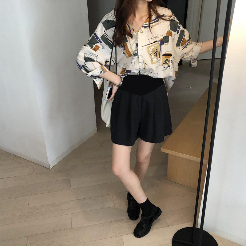 孕妇棉麻短裤子不勒肚子春夏季薄款外穿打底裤孕期小个子阔腿热裤
