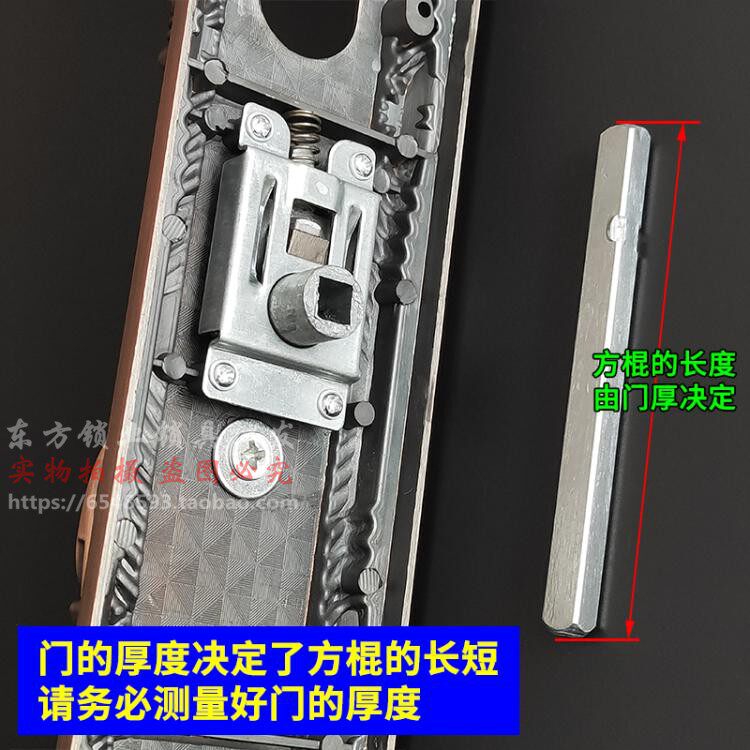 老式锌合金防盗门把手 红古铜欧式按压拉手对开门 别墅双开大门锁