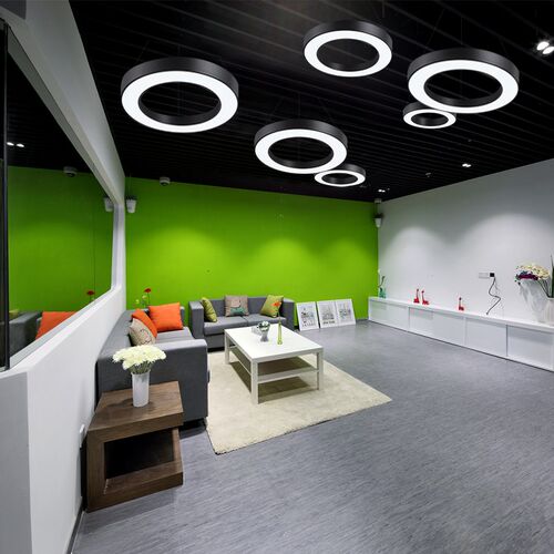 圆环吊灯LED圆形灯办公室健身房商场超市店铺圆圈工业风环形灯具