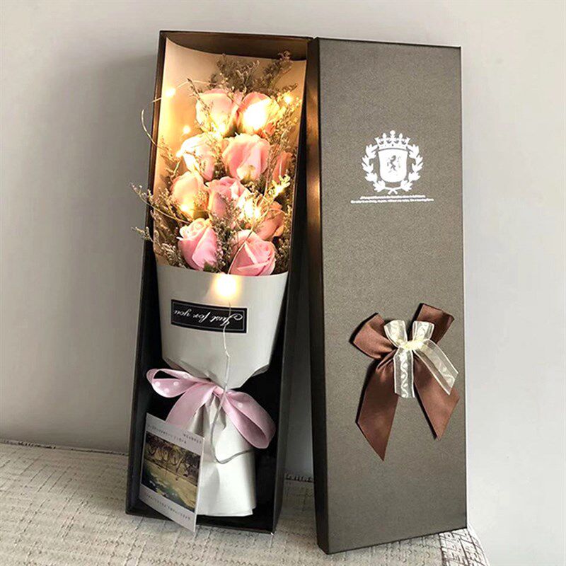 母亲节礼物送妈妈 香皂花仿真康乃馨玫瑰花束礼盒520送女朋友女生