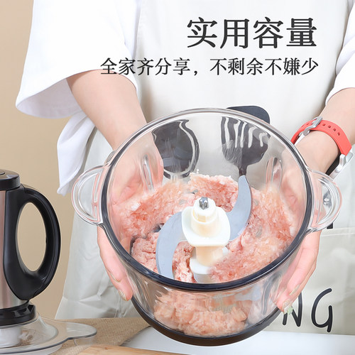 绞肉机家用电动小型多功能打肉馅蒜泥器碎菜搅拌辅食料理机不锈钢