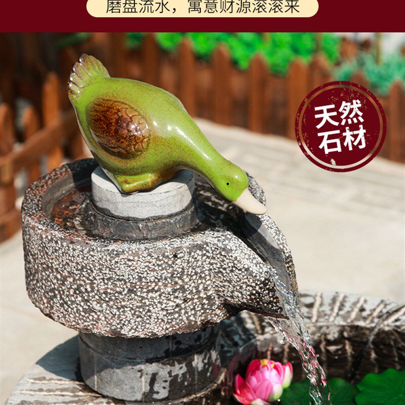 艺树人生石雕荷花鱼缸花盆青石仿古水缸庭院流水石头大缸养鱼门海