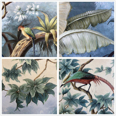 124x75热带植物 风景画 绿色花鸟油画玄关画别墅壁炉画欧式美式法