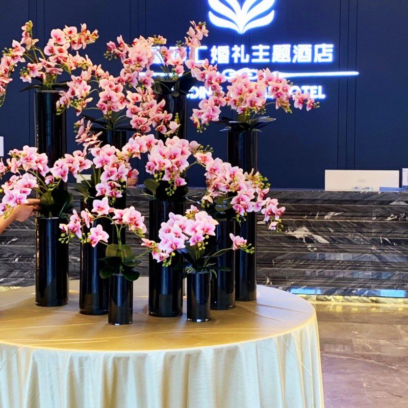 大号落地直筒水培透明玻璃花瓶鱼缸道具婚庆路引摆件插花圆柱形