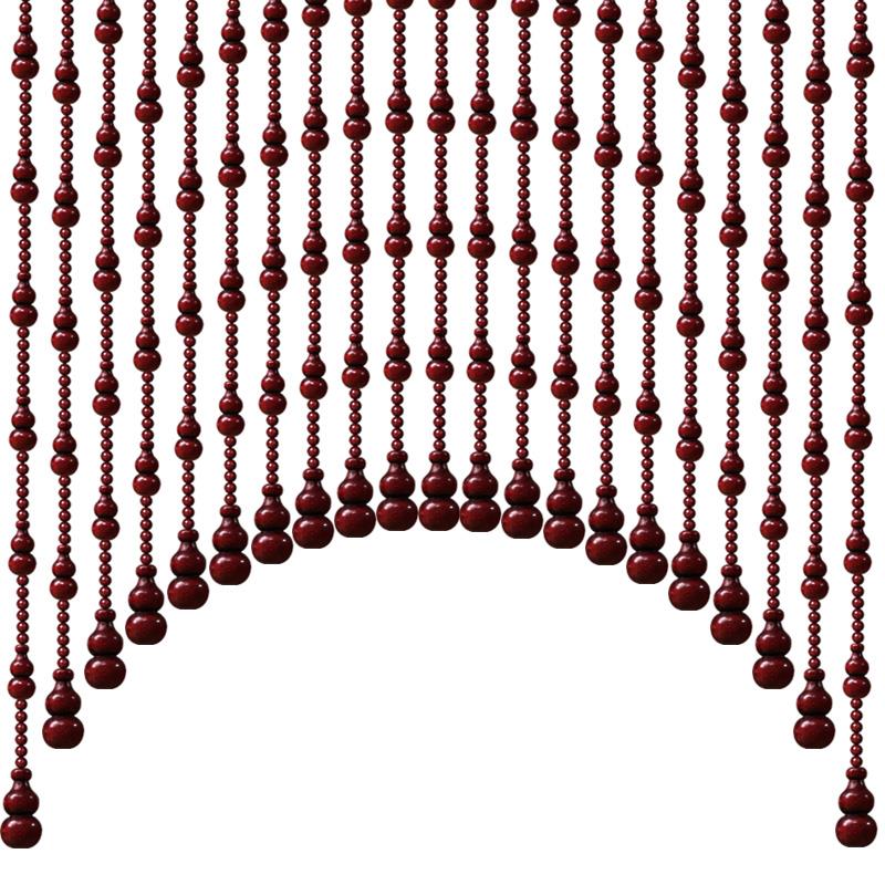 珠帘桃木葫芦门帘玄关隔断帘大门对卧室卫生间客厅红色免打孔挂帘