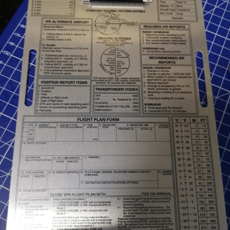 jeppesen飞行员专用膝板 IFR铝合金飞行板专用飞行测量夹板含绷带