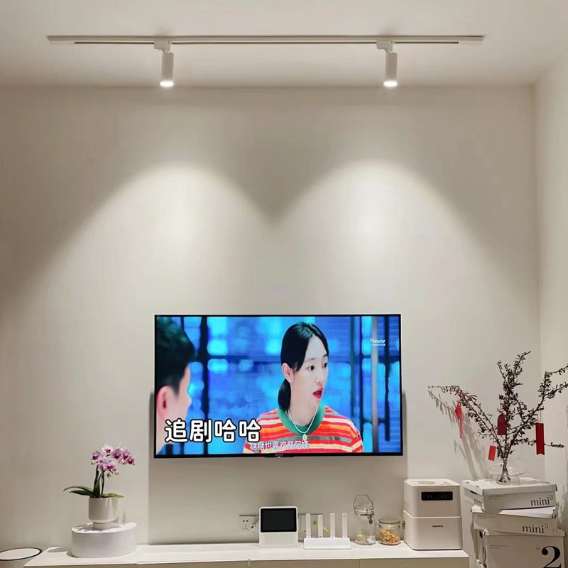 明装轨道灯led射灯明装客厅背景墙深防眩光洗墙小山丘导轨滑轨灯