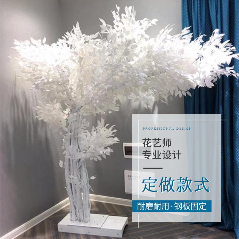 新款白色榕树福榕园许愿树时尚简约婚礼装扮假树装饰假银杏包邮