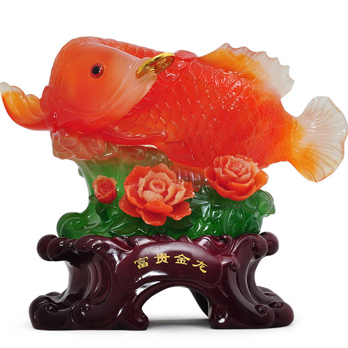招财金龙鱼摆件桌面电视柜工艺品公司前台店...