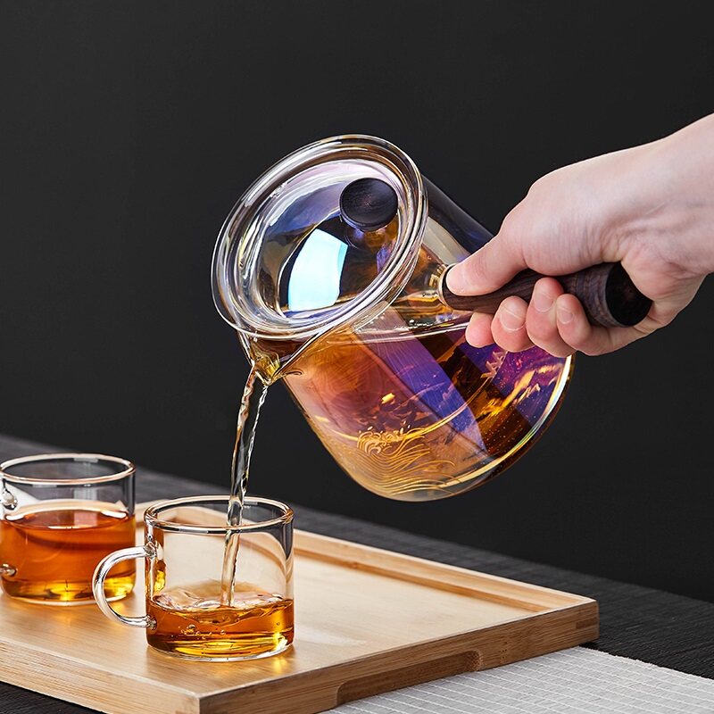 绿昌明侧把煮茶壶家用耐高温小型电陶炉茶炉白茶蒸茶器过滤泡茶壶