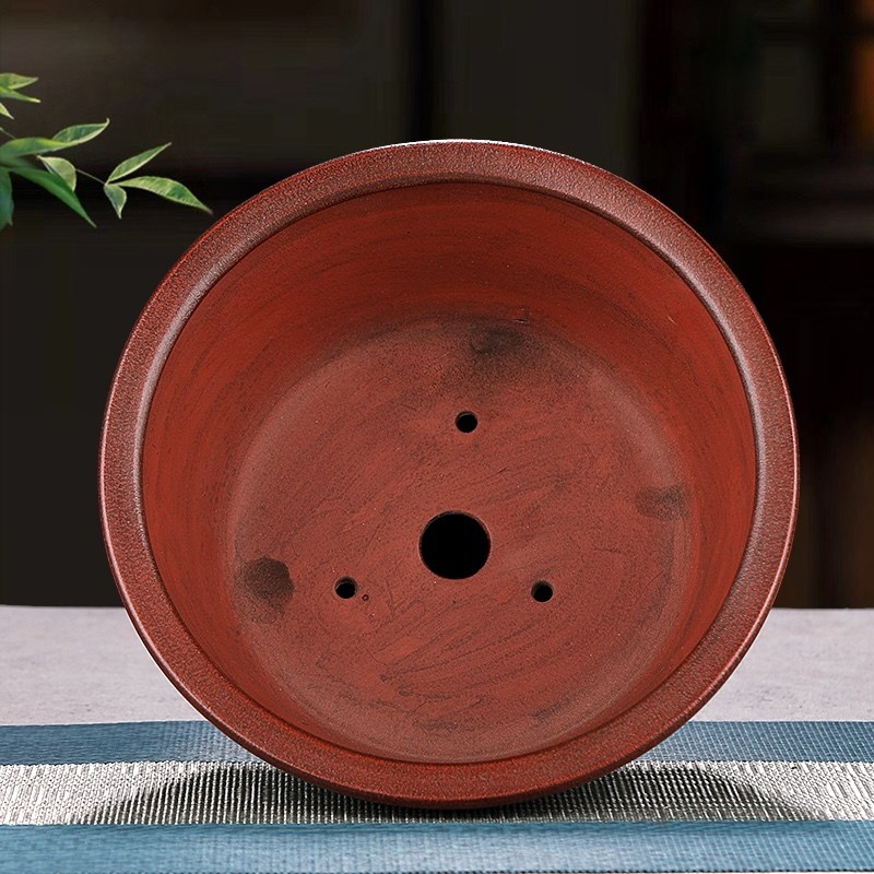 高端精品铁画轩紫砂花盆小多肉盆景盆文竹菖蒲金弹子黄杨圆形斗盆