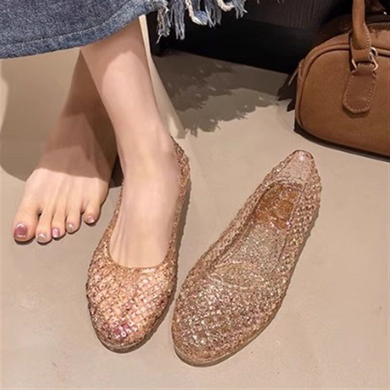 妈妈水晶果冻凉鞋女2025新款夏季外穿洞洞镂空防滑软底塑料凉拖鞋