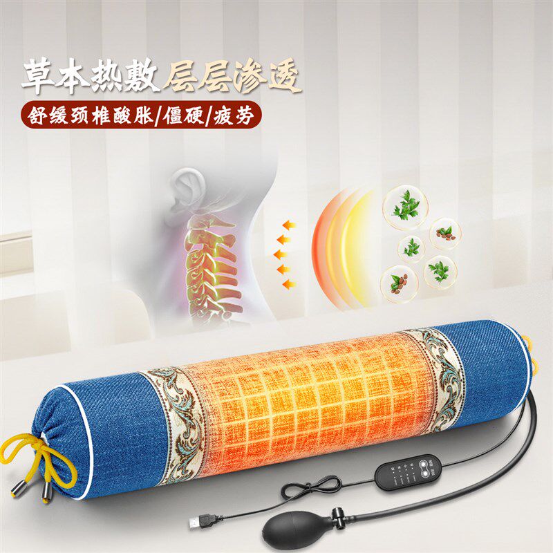 颈椎反弓专用枕头荞麦护颈椎曲度变直圆柱牵引助睡眠热敷硬脖枕男