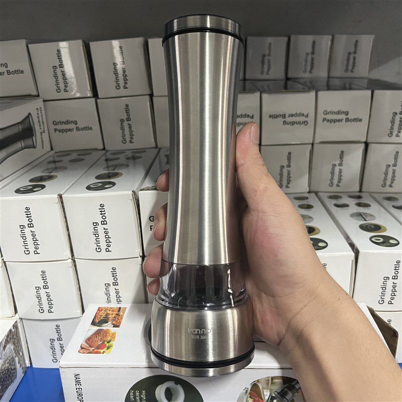 梵诺厨房不锈钢胡椒研磨器家用黑胡椒粒花椒粉海盐厨房手动研磨瓶