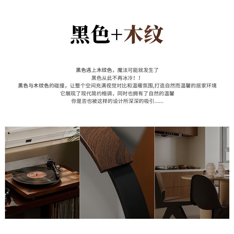 意式极简三头云朵客厅吸顶灯中古胡桃木纹复古全光谱护眼客厅主灯