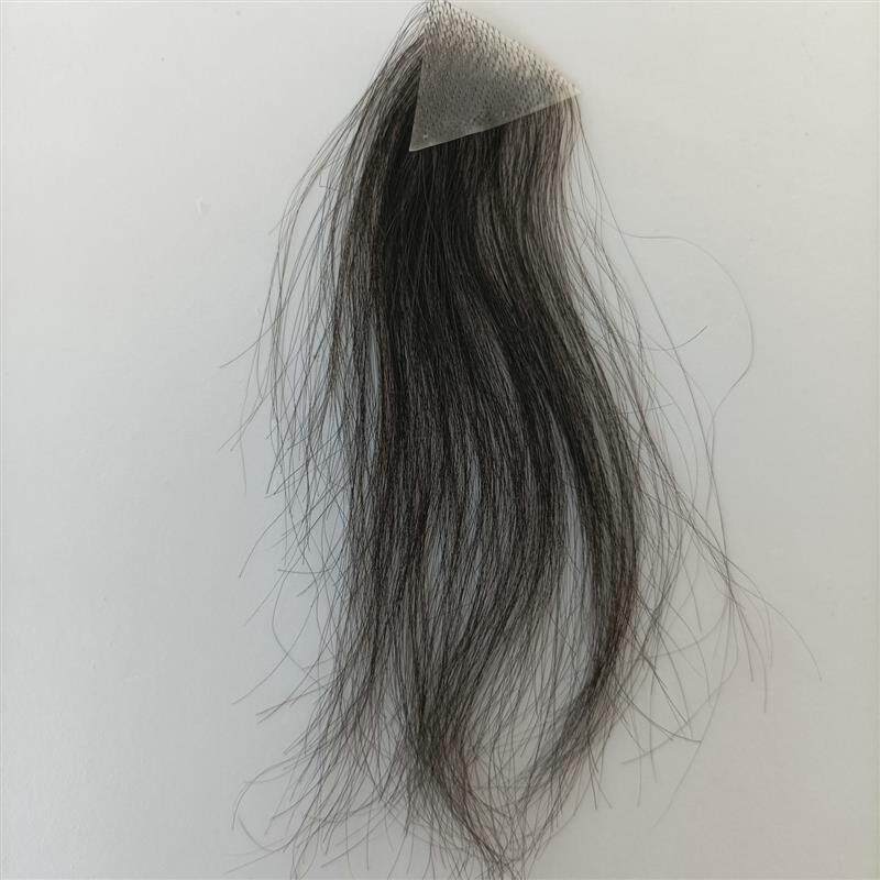 伤疤补发片前额额角M型假发片局部假发粘贴到头皮上的假发真人发