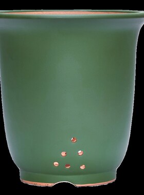 紫砂花盆墨绿色兰花盆简约透气墨兰花卉盆景盆陶瓷大号兰草专用盆