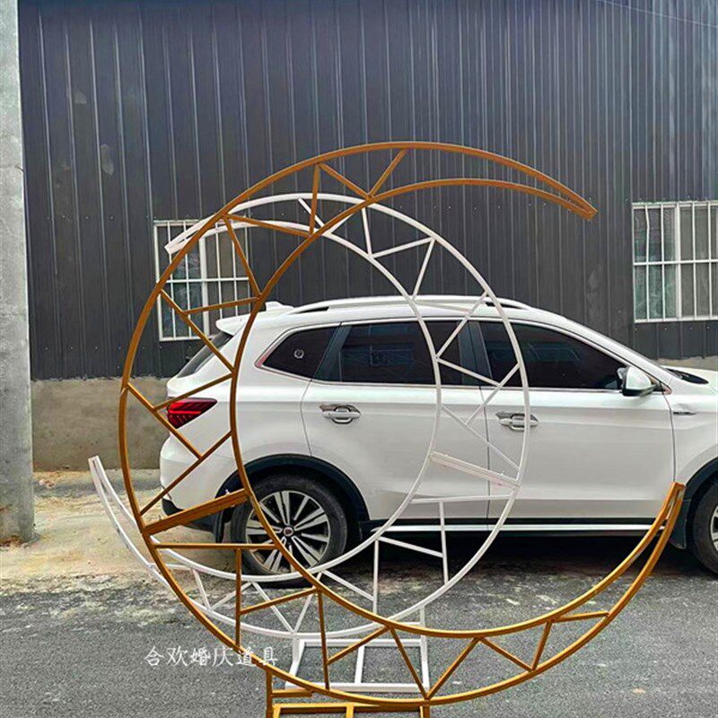 2019婚庆道具新款铁艺拱形门月亮门背景摆件T台舞台装饰场景布置