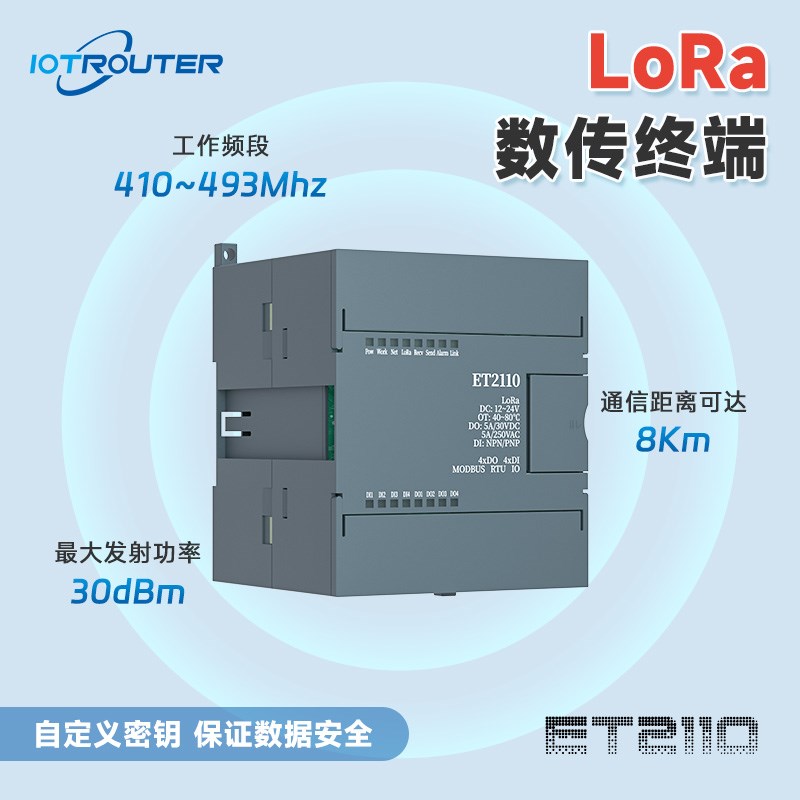 纵横智控lora开关量输入输出采集远程io模块485无线网关ET2110