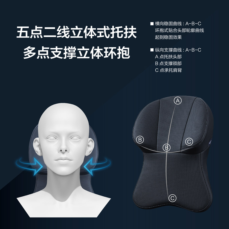 真皮汽车头枕航空级车用座椅护颈枕车载记忆棉枕头车内高档靠枕