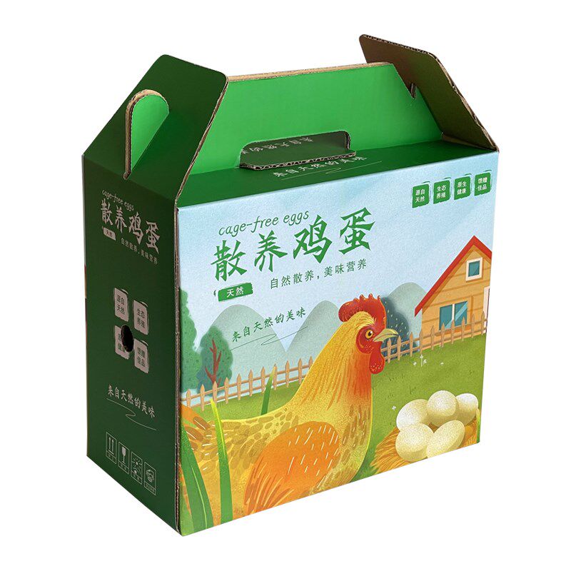 鸡蛋包装礼盒 适合散装10斤鸡蛋手提式礼品箱 鲜鸡蛋礼盒纸箱现货
