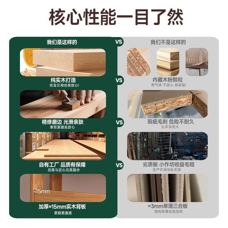 手机支架实木儿童书架置物架落地一体靠墙转角储物柜简易学生书柜