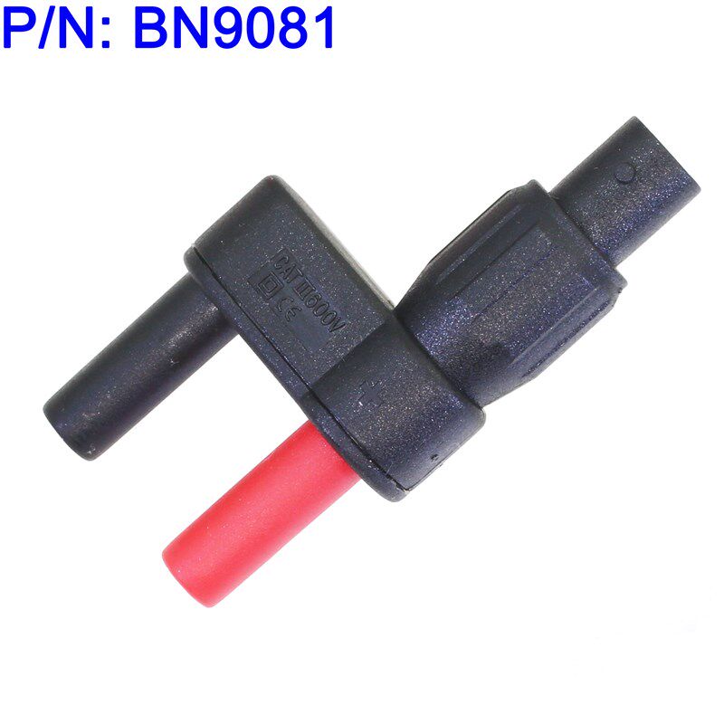 BN9081绝缘IEC标准BNC母转双护套4mm香蕉插头示波器万用表转接头