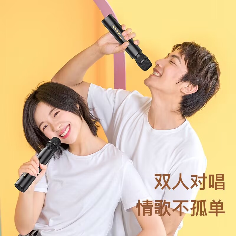 麦克风音响话筒一体无线蓝牙手机挂绳声卡K5麦霸户外家用K歌全民K